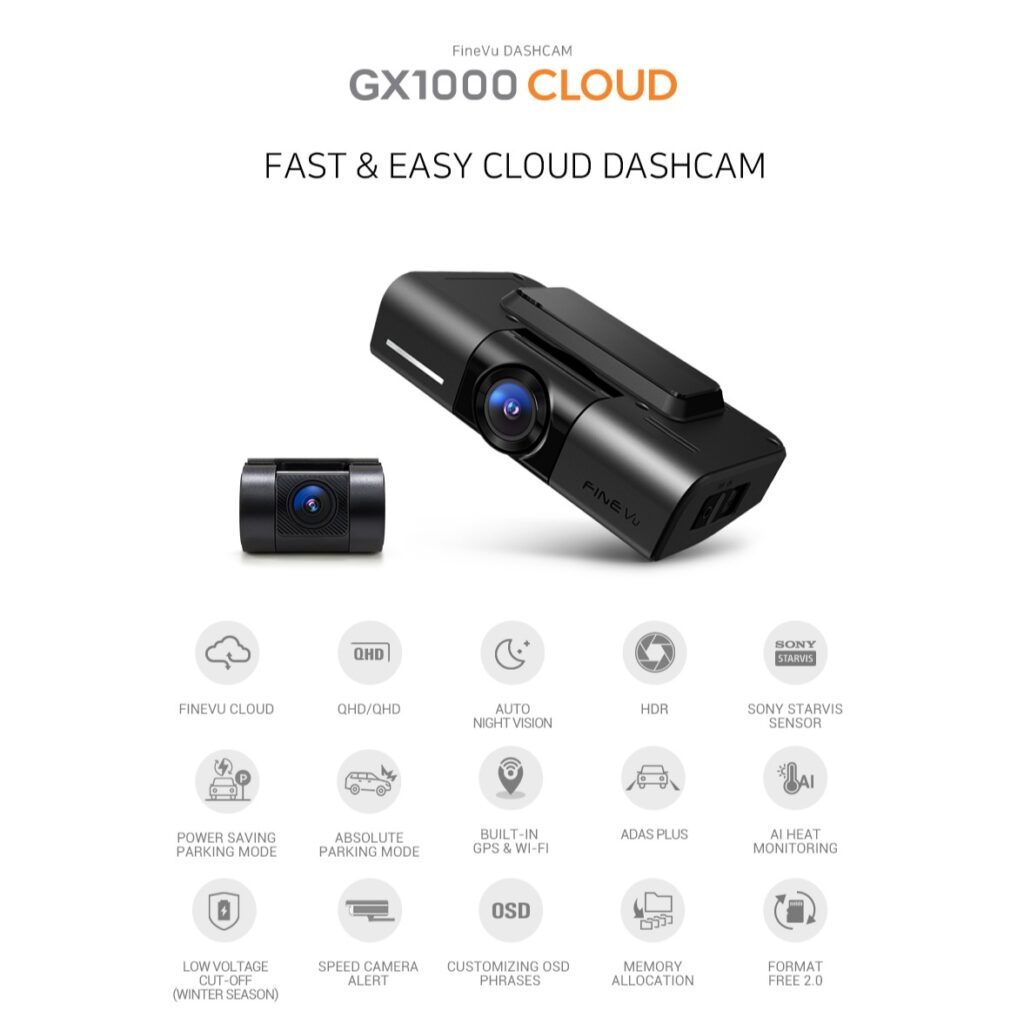 FineVu Dashcam GX1000 Cloud 2Ch (128GB)