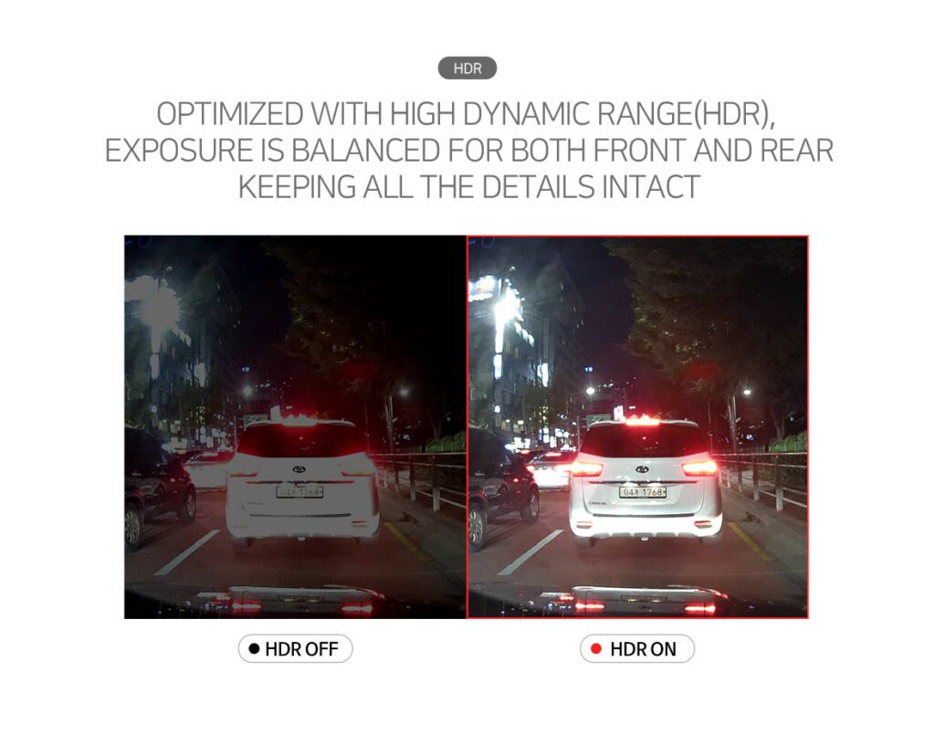 FineVu GX1000 front and rear dashcam information